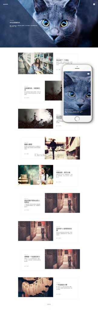 织梦HTML5清新文艺个人博客文章类织梦模板(支持移动设备)-源码交易网