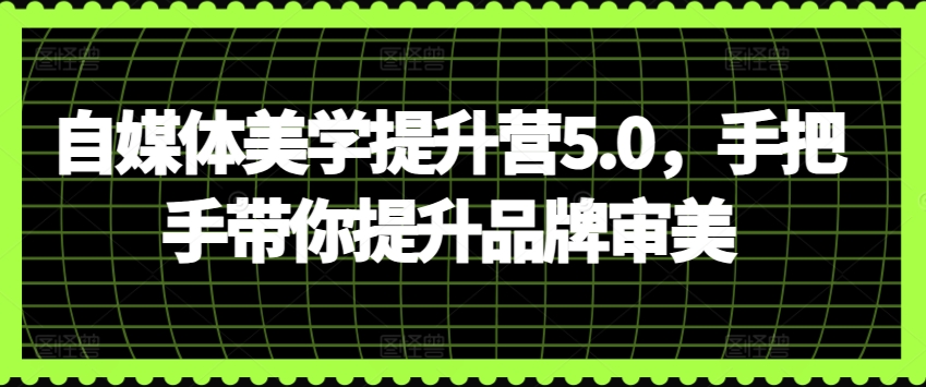 自媒体美学提升营5.0，手把手带你提升品牌审美-源码交易网