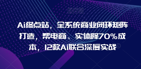 Ai终点站，全系统商业闭环矩阵打造，帮电商、实体降70%成本，12款Ai联合深度实战-源码交易网