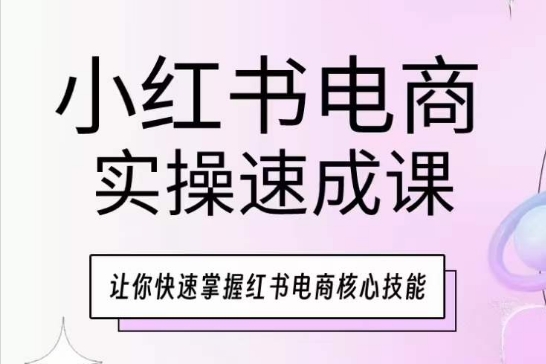 小红书电商实操速成课，让你快速掌握红书电商核心技能-源码交易网