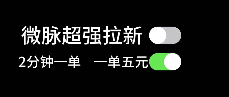 微脉超强拉新， 两分钟1单， 一单利润5块，适合小白-源码交易网