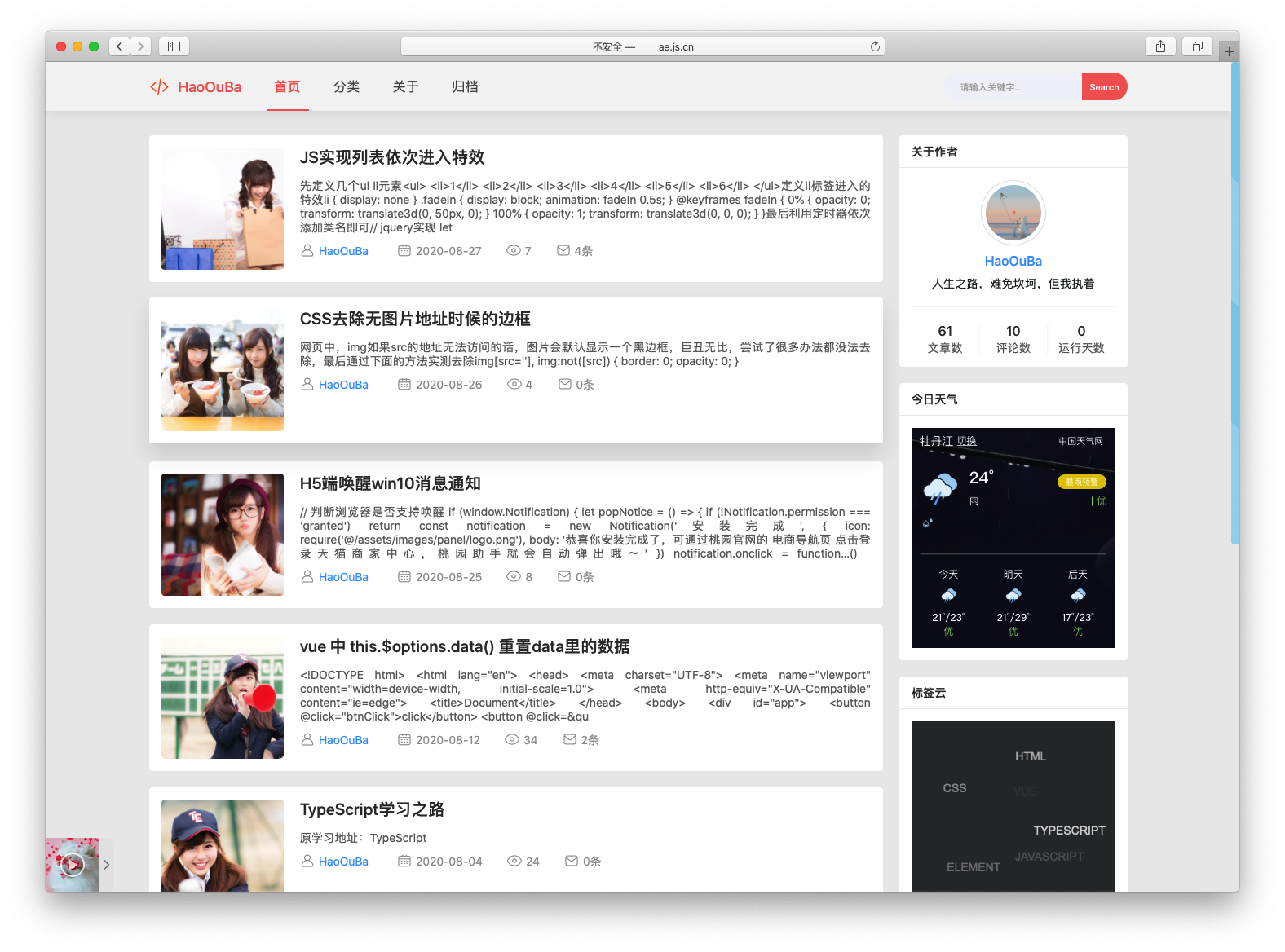 Joe 简约两栏模板-源码交易网